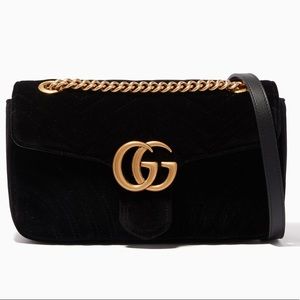 ***SOLD***AUTH Gucci Black Velvet Marmont Bag